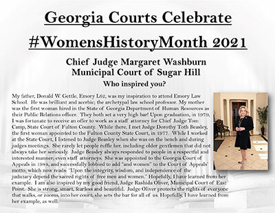 Notice of Georgia Court celebration of women's history month 2021